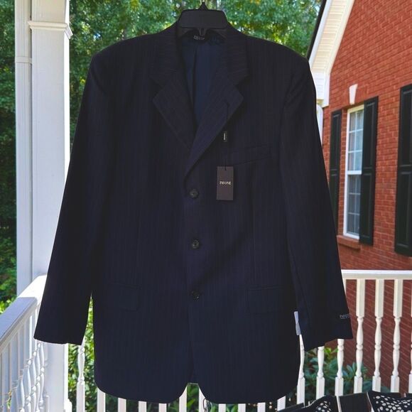 Pavone Charcoal Pinstripe Worsted Wool Suit - Jacket (41R) & Pants (35W/32L)-NWT - Picture 3 of 11